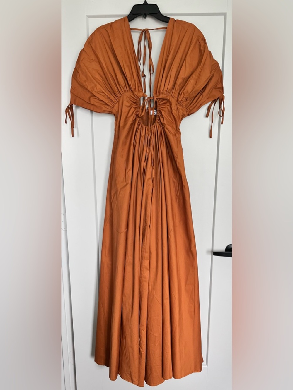 Andrea Iyamah Xena Dress Burnt Orange Size Medium (US 8-10) Cotton Maxi Dress - Picture 3 of 16